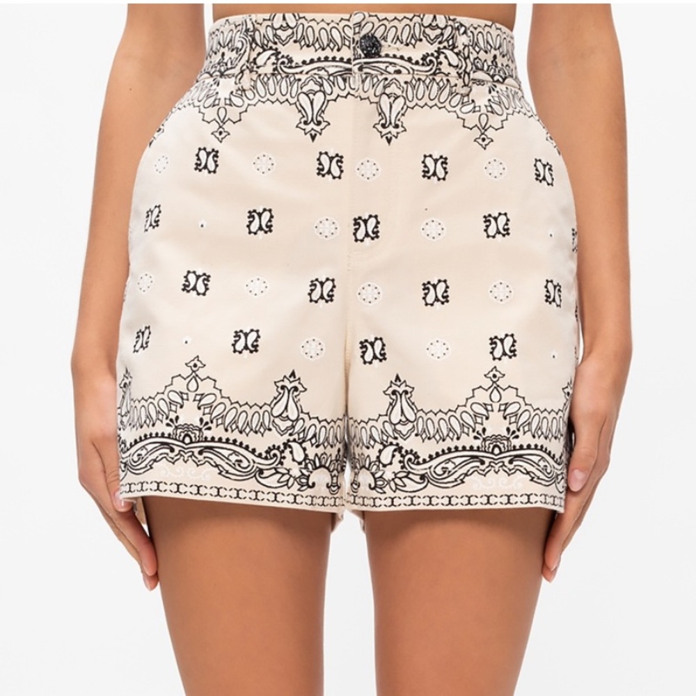 Tory Burch High Waisted Paisley Printed Shorts